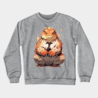 Bearded dragon with suit Crewneck Sweatshirt